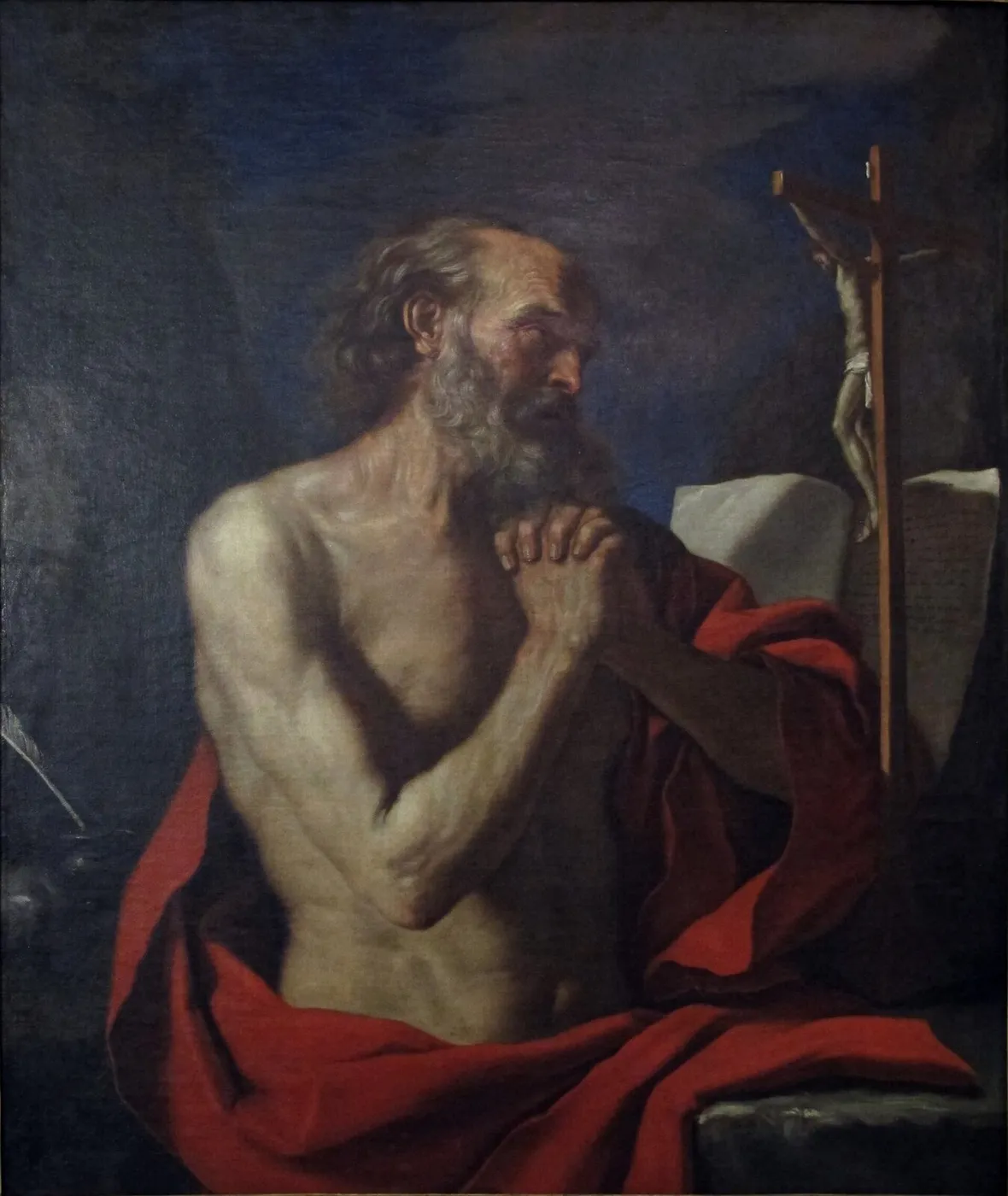 The Repentance of St Jerome (1645) by Guercino — original painting reproduced as a hand-painted oil on canvas