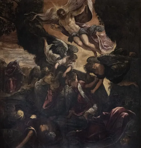 The Resurrection of Christ (1578) by Jacopo Tintoretto — original painting reproduced as a hand-painted oil on canvas