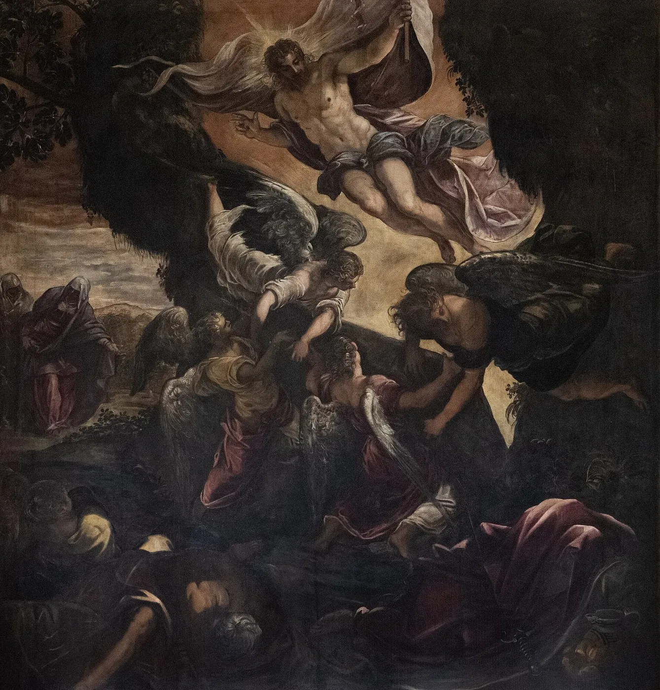 The Resurrection of Christ (1578) by Jacopo Tintoretto — original painting reproduced as a hand-painted oil on canvas