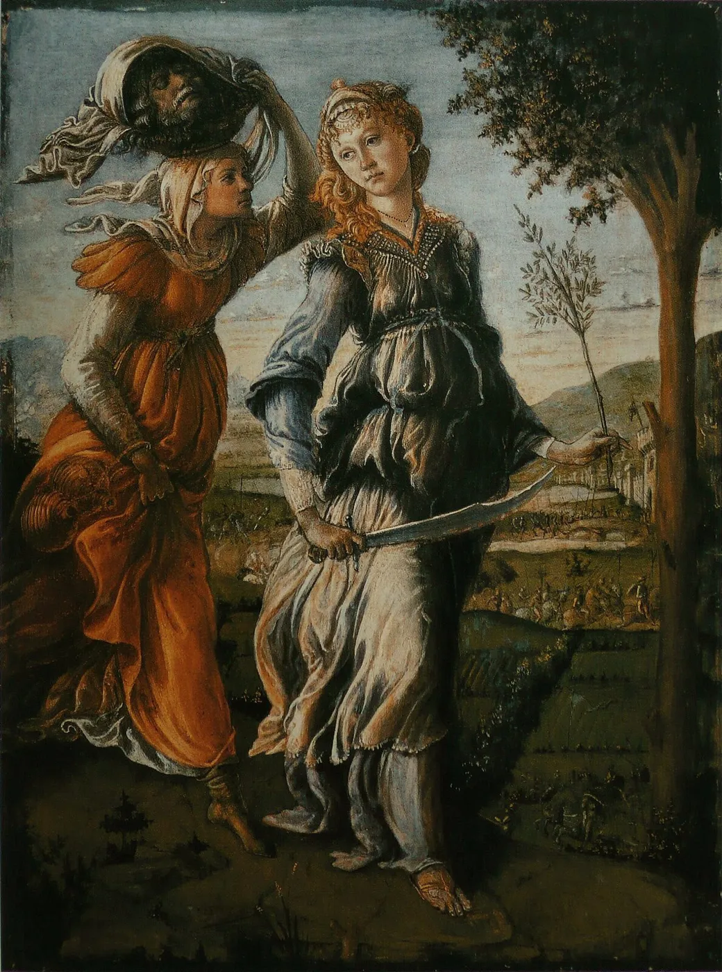 The Return of Judith to Bethulia (1470) by Sandro Botticelli — original painting reproduced as a hand-painted oil on canvas