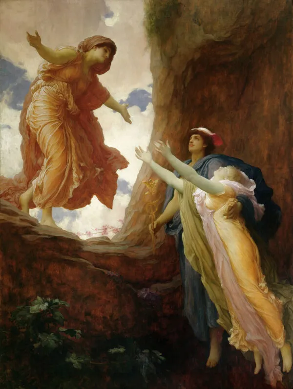 The Return of Persephone (1891) by Frederic Leighton — original painting reproduced as a hand-painted oil on canvas