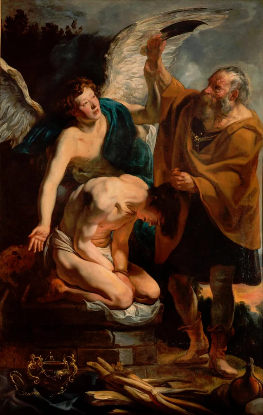 The Sacrifice of Isaac (1620) by Jacob Jordaens — original painting reproduced as a hand-painted oil on canvas