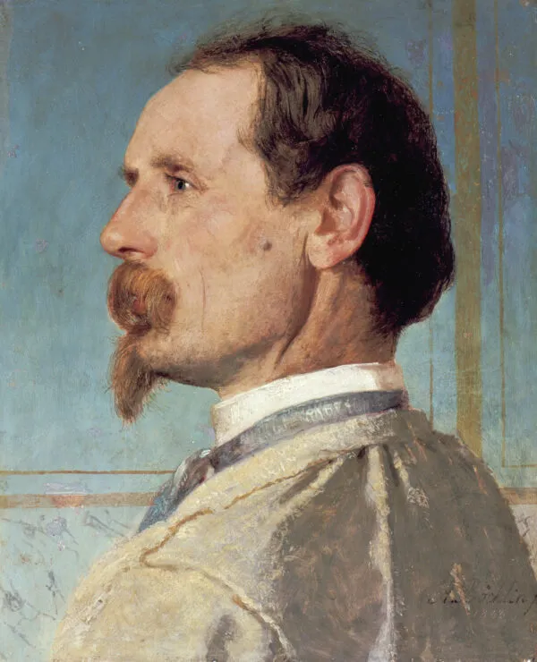 The sculptor Joseph von Kopf (1863) by Arnold Böcklin — original painting reproduced as a hand-painted oil on canvas