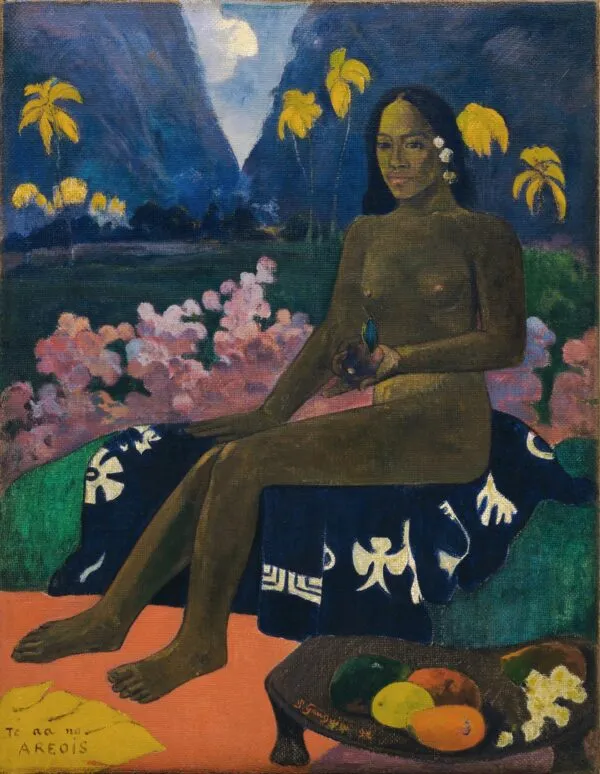 The Seed of the Areoi (1892) by Paul Gauguin — original painting reproduced as a hand-painted oil on canvas