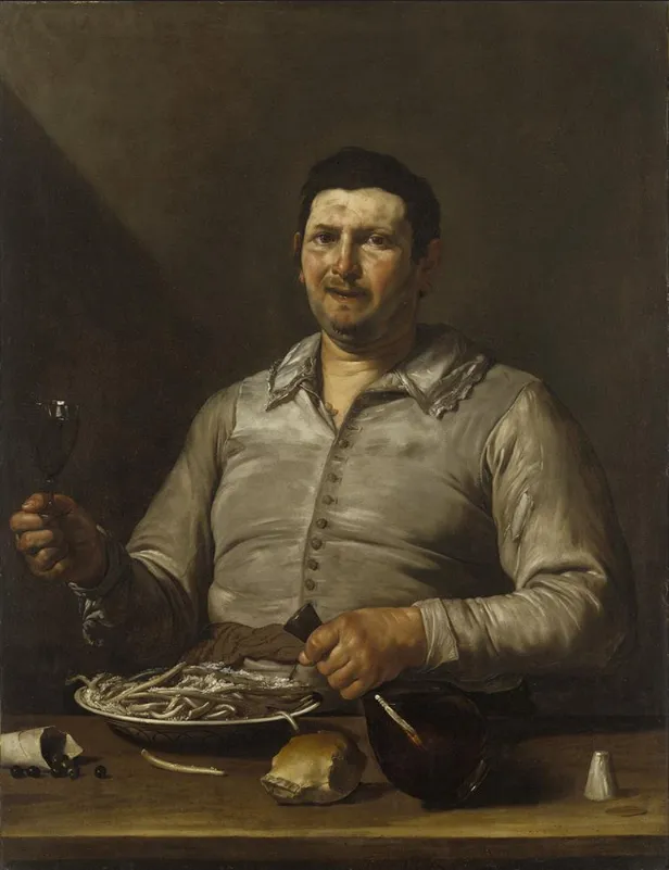 The sense of taste (1613) by Jusepe de Ribera — original painting reproduced as a hand-painted oil on canvas