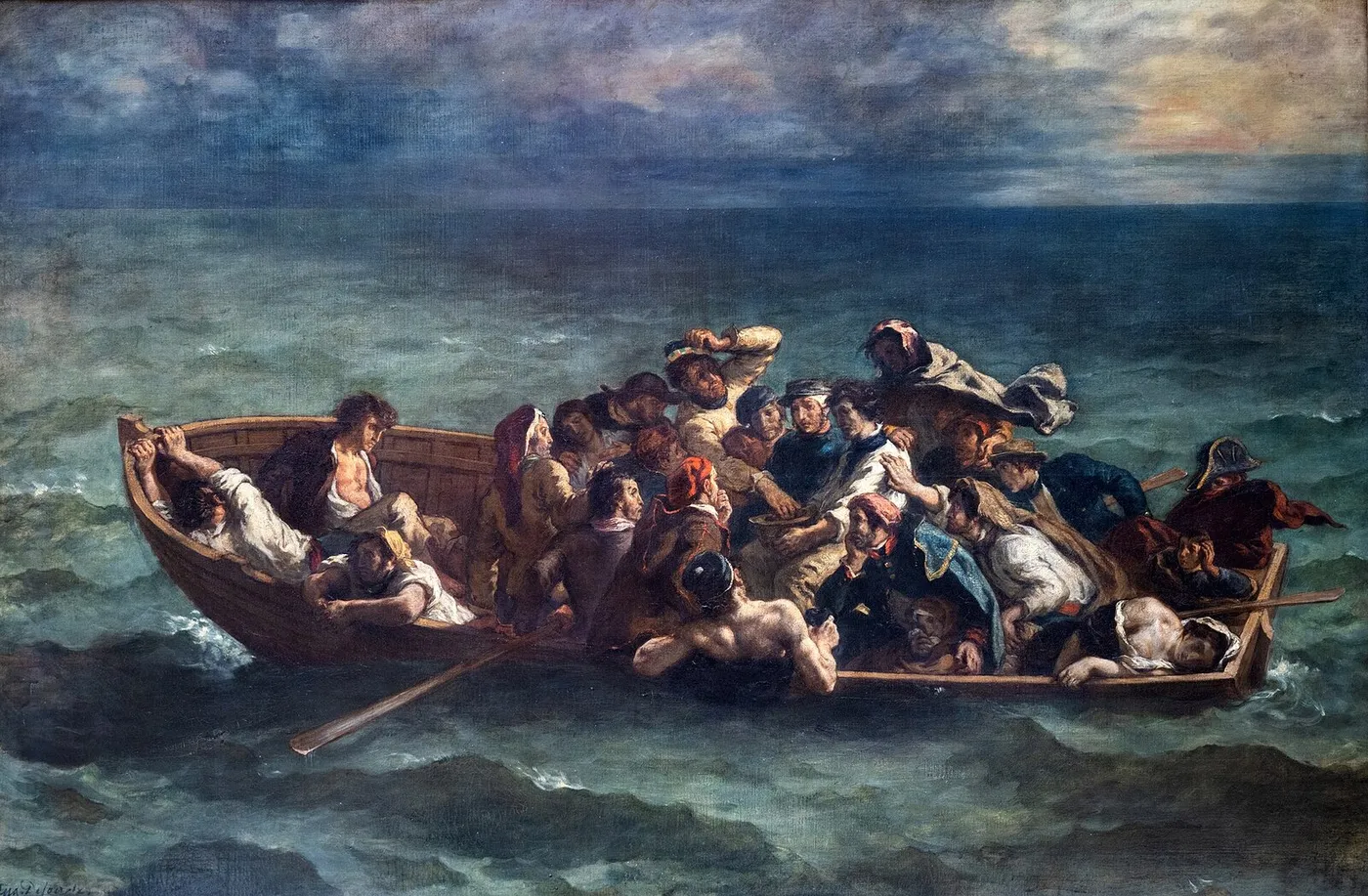 The Shipwreck of Don Juan (1840) by Eugène Delacroix — original painting reproduced as a hand-painted oil on canvas