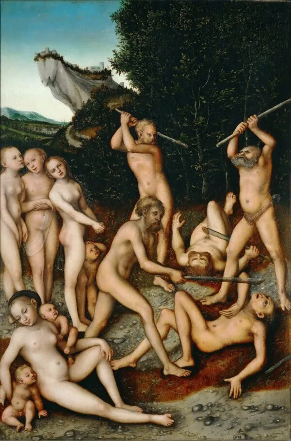 The Silver Age (1535) by Lucas Cranach the Elder — original painting reproduced as a hand-painted oil on canvas