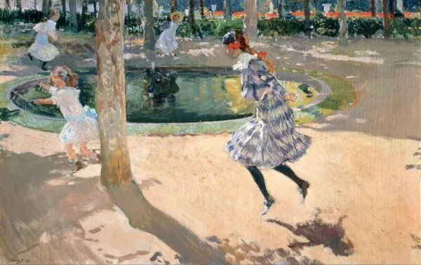 The Skipping Rope (1911) by Joaquín Sorolla — original painting reproduced as a hand-painted oil on canvas