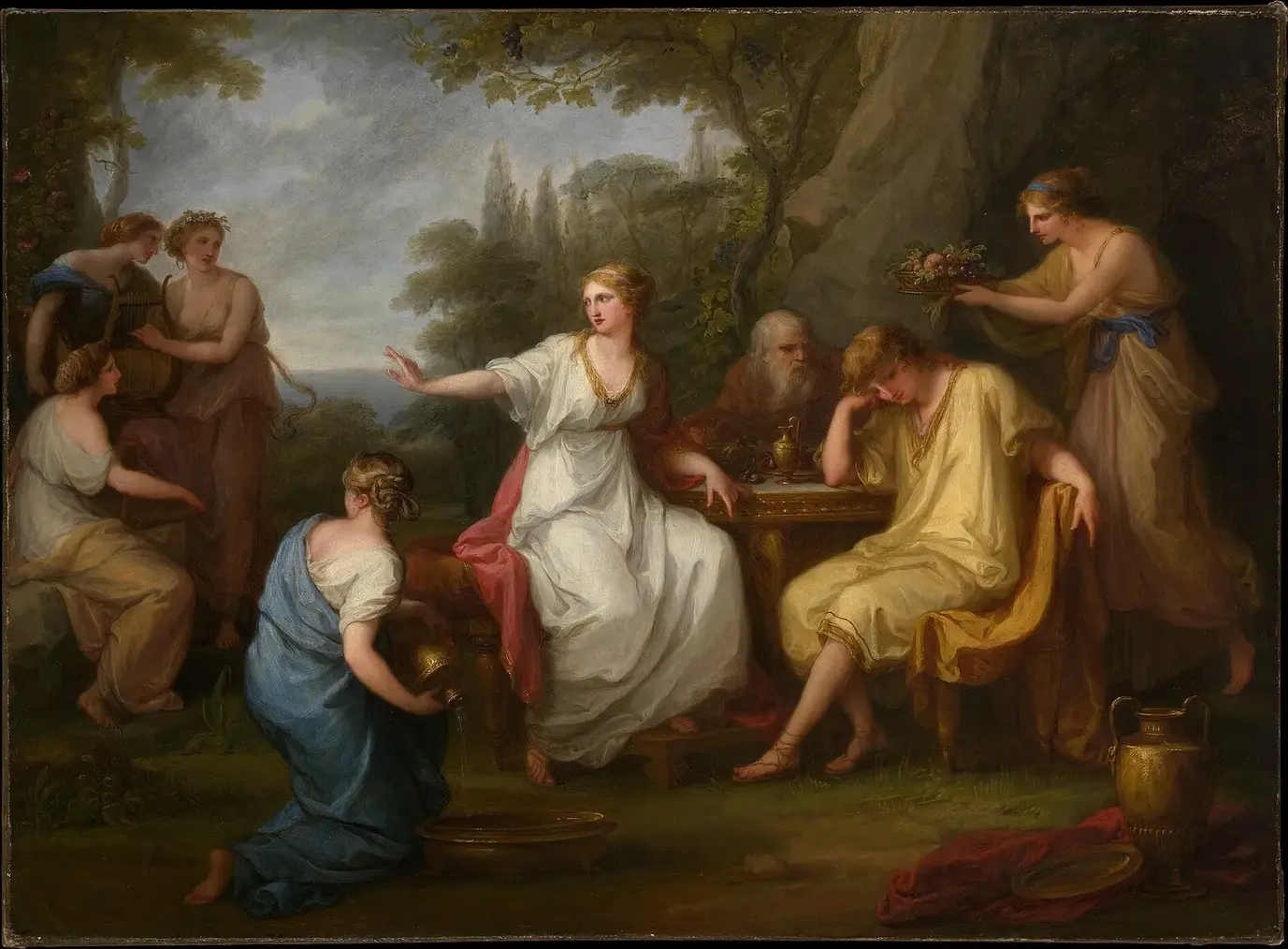 The Sorrow of Telemachus (1783) by Angelica Kauffmann — original painting reproduced as a hand-painted oil on canvas