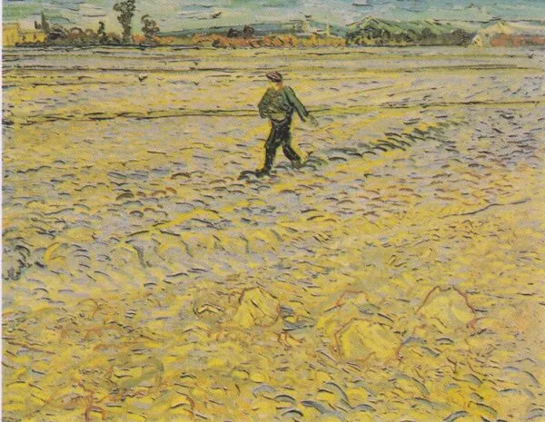 The Sower II (1888) by Vincent van Gogh — original painting reproduced as a hand-painted oil on canvas