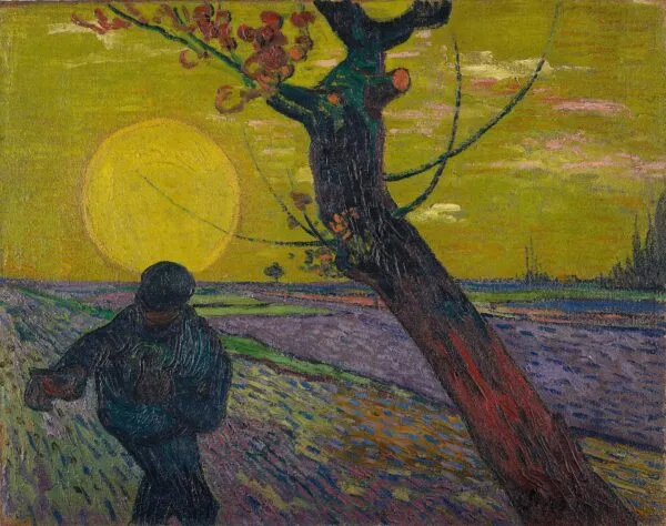 The Sower III (version 1) (1888) by Vincent van Gogh — original painting reproduced as a hand-painted oil on canvas