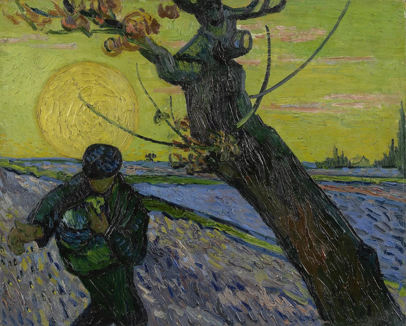The Sower III (version 2) (1888) by Vincent van Gogh — original painting reproduced as a hand-painted oil on canvas