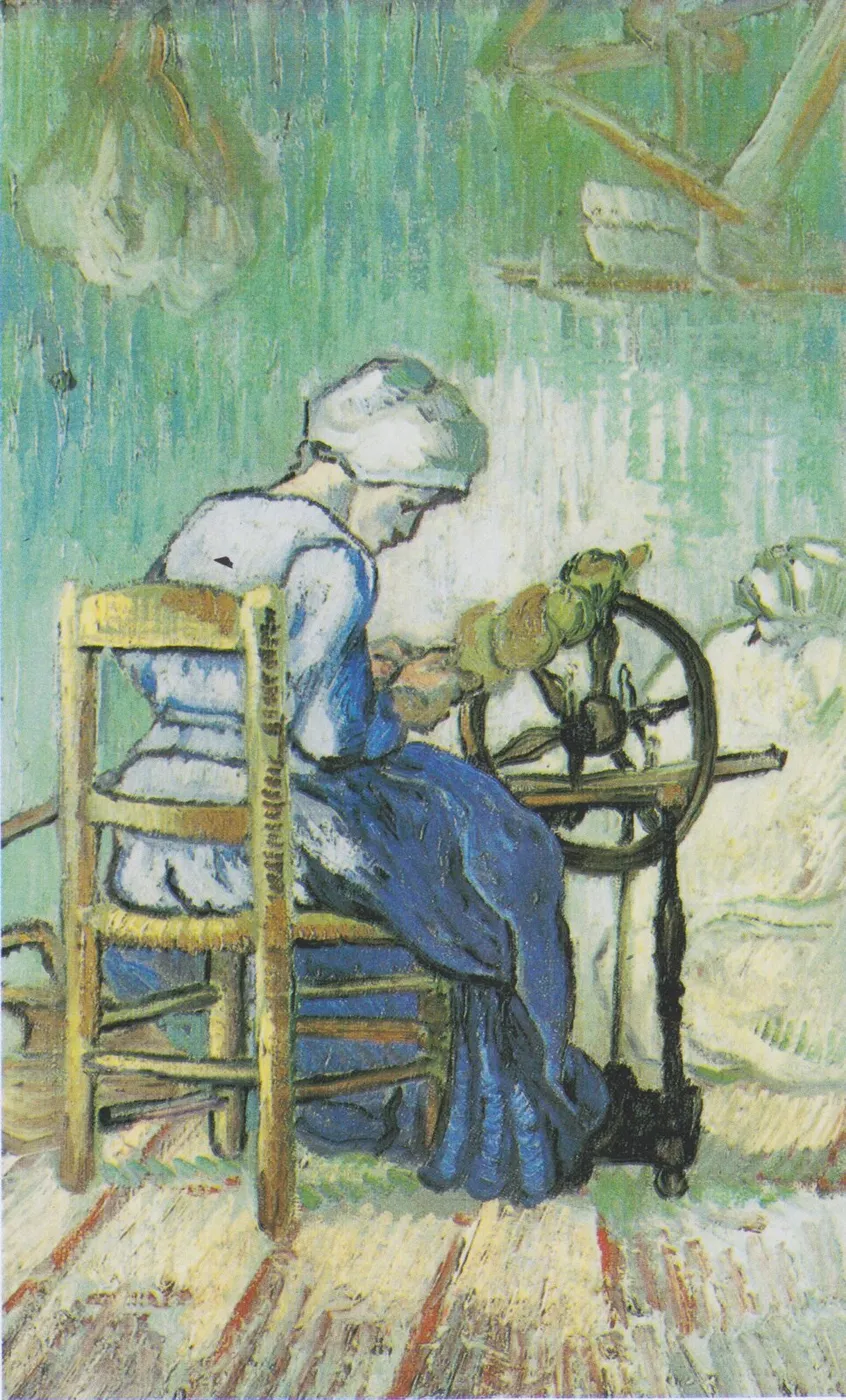 The Spinner (1889) by Vincent van Gogh — original painting reproduced as a hand-painted oil on canvas