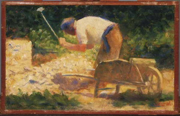 The Stone Breaker (1882) by Georges Seurat — original painting reproduced as a hand-painted oil on canvas
