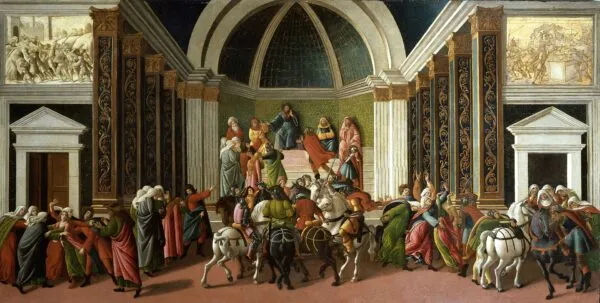 The Story of Virginia (1505) by Sandro Botticelli — original painting reproduced as a hand-painted oil on canvas