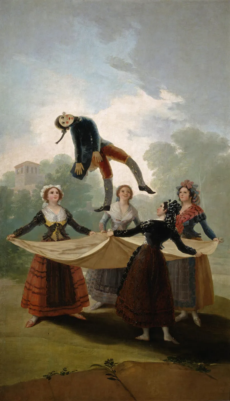 The Straw Manikin (1791) by Francisco Goya — original painting reproduced as a hand-painted oil on canvas