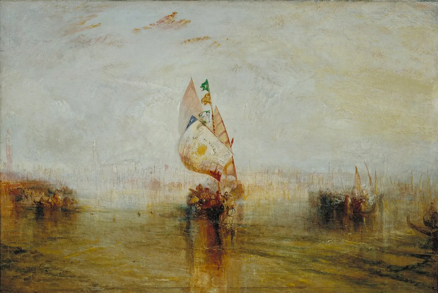 The Sun of Venice Going to Sea (1843) by J. M. W. Turner — original painting reproduced as a hand-painted oil on canvas
