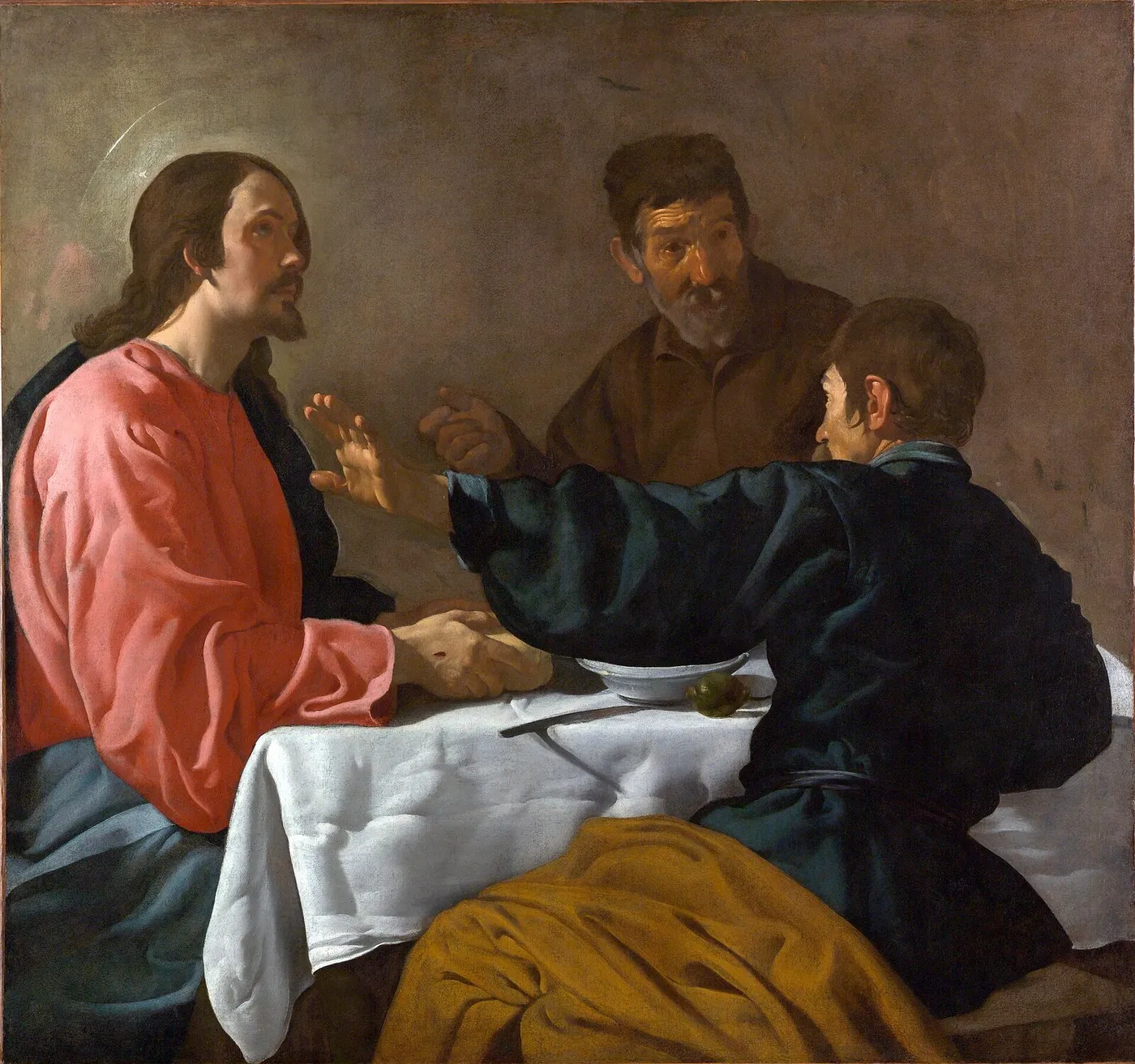 The Supper at Emmaus (1618) by Diego Velázquez — original painting reproduced as a hand-painted oil on canvas