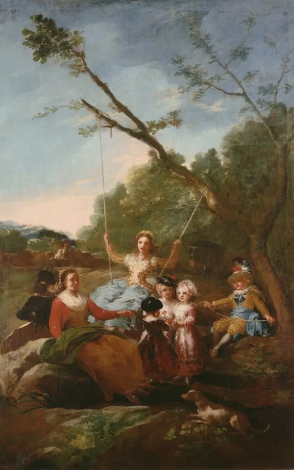 The Swing (1779) by Francisco Goya — original painting reproduced as a hand-painted oil on canvas