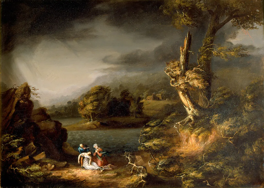 The Tempest (1826) by Thomas Cole — original painting reproduced as a hand-painted oil on canvas