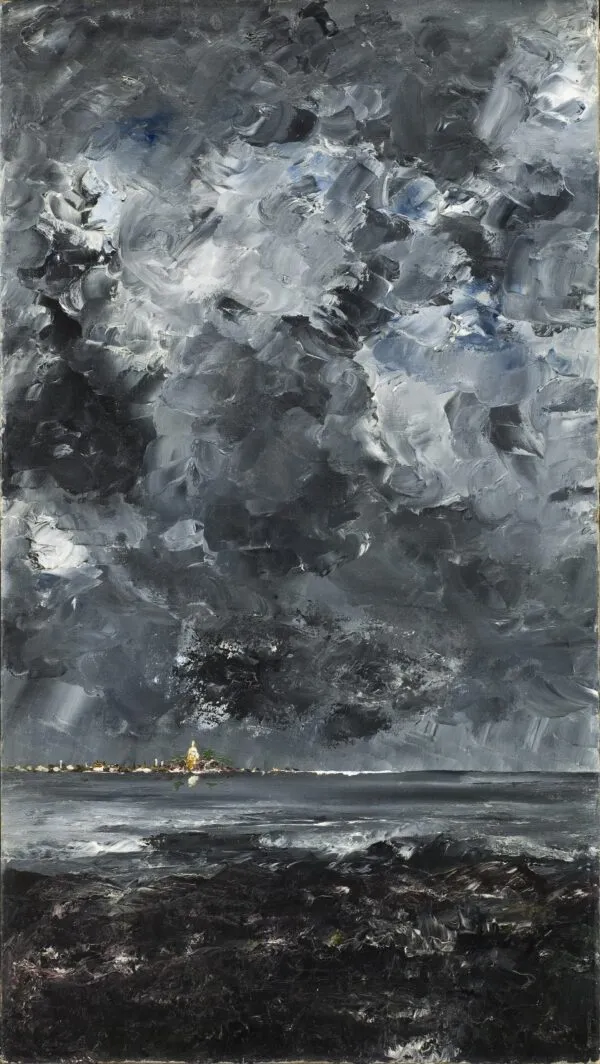 The Town (1903) by August Strindberg — original painting reproduced as a hand-painted oil on canvas
