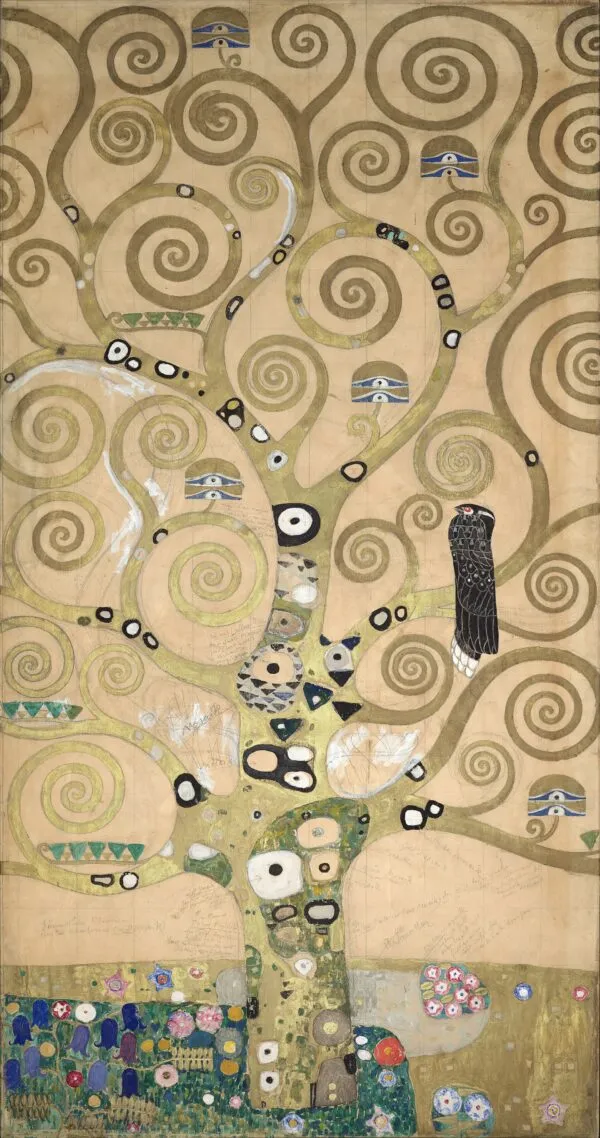 The Tree of Life (1909) by Gustav Klimt — original painting reproduced as a hand-painted oil on canvas