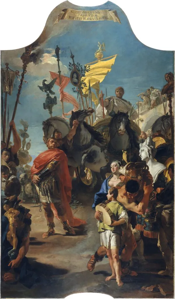 The Triumph of Marius (1729) by Giovanni Battista Tiepolo — original painting reproduced as a hand-painted oil on canvas