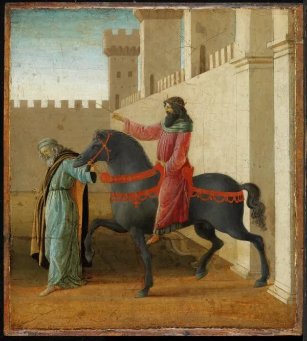 The Triumph of Mordecai (1475) by Sandro Botticelli — original painting reproduced as a hand-painted oil on canvas