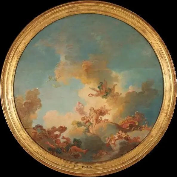 The Triumph of Venus (1765) by Jean-Honoré Fragonard — original painting reproduced as a hand-painted oil on canvas