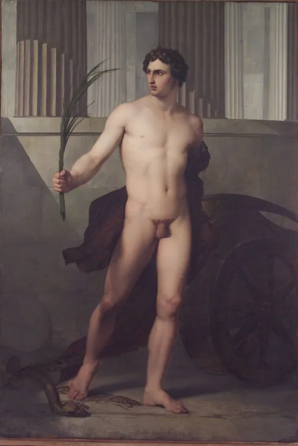 The Victorious Athlete (1813) by Francesco Hayez — original painting reproduced as a hand-painted oil on canvas
