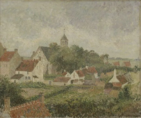 The Village of Knokke (1894) by Camille Pissarro — original painting reproduced as a hand-painted oil on canvas