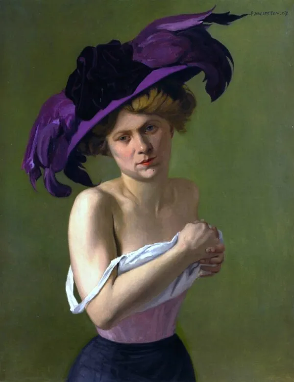 The violet hat (1907) by Félix Vallotton — original painting reproduced as a hand-painted oil on canvas