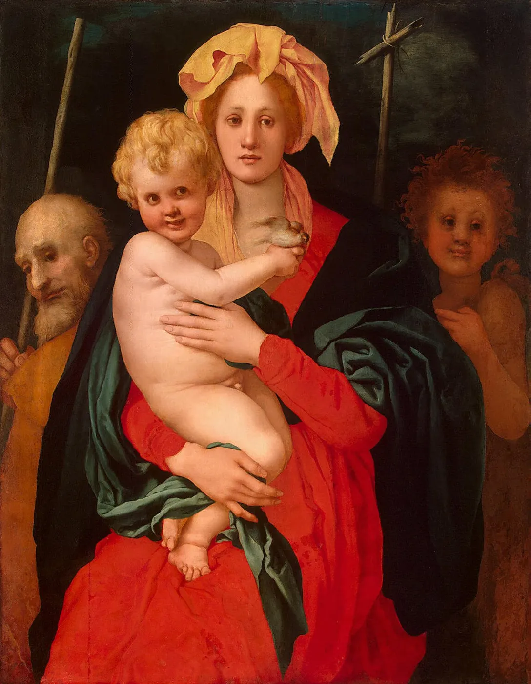 The Virgin and Child with St Joseph and St John the Baptist (1522) by Pontormo — original painting reproduced as a hand-painted oil on canvas