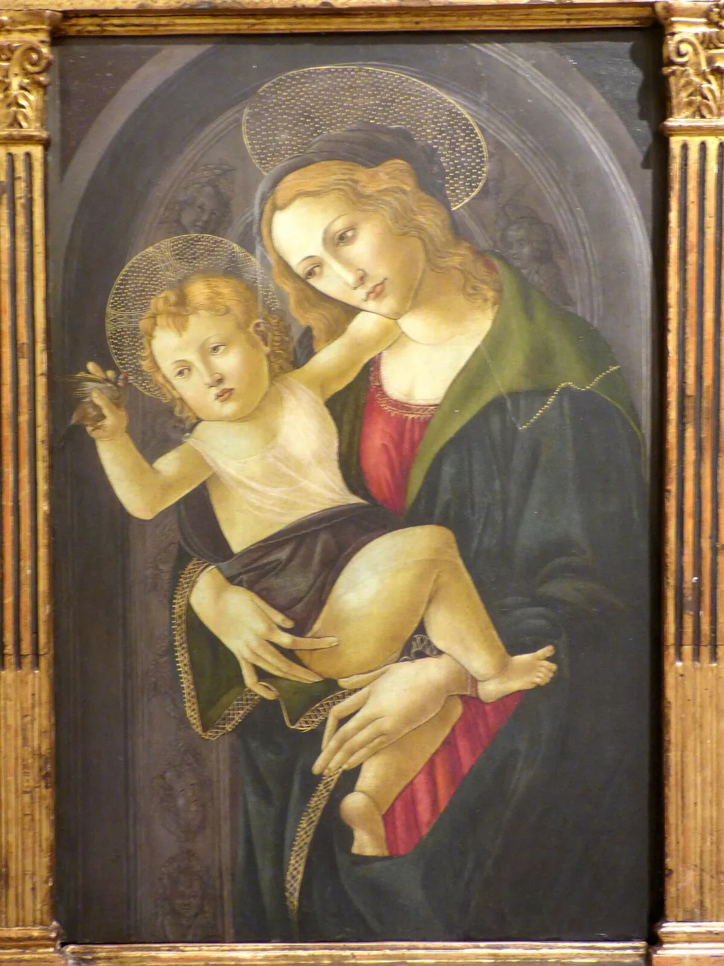 The Virgin and the Child in a niche (1477) by Sandro Botticelli — original painting reproduced as a hand-painted oil on canvas