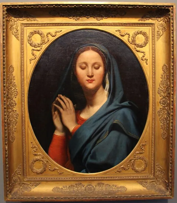 The Virgin of the Blue Veil (1827) by Jean-Auguste-Dominique Ingres — original painting reproduced as a hand-painted oil on canvas