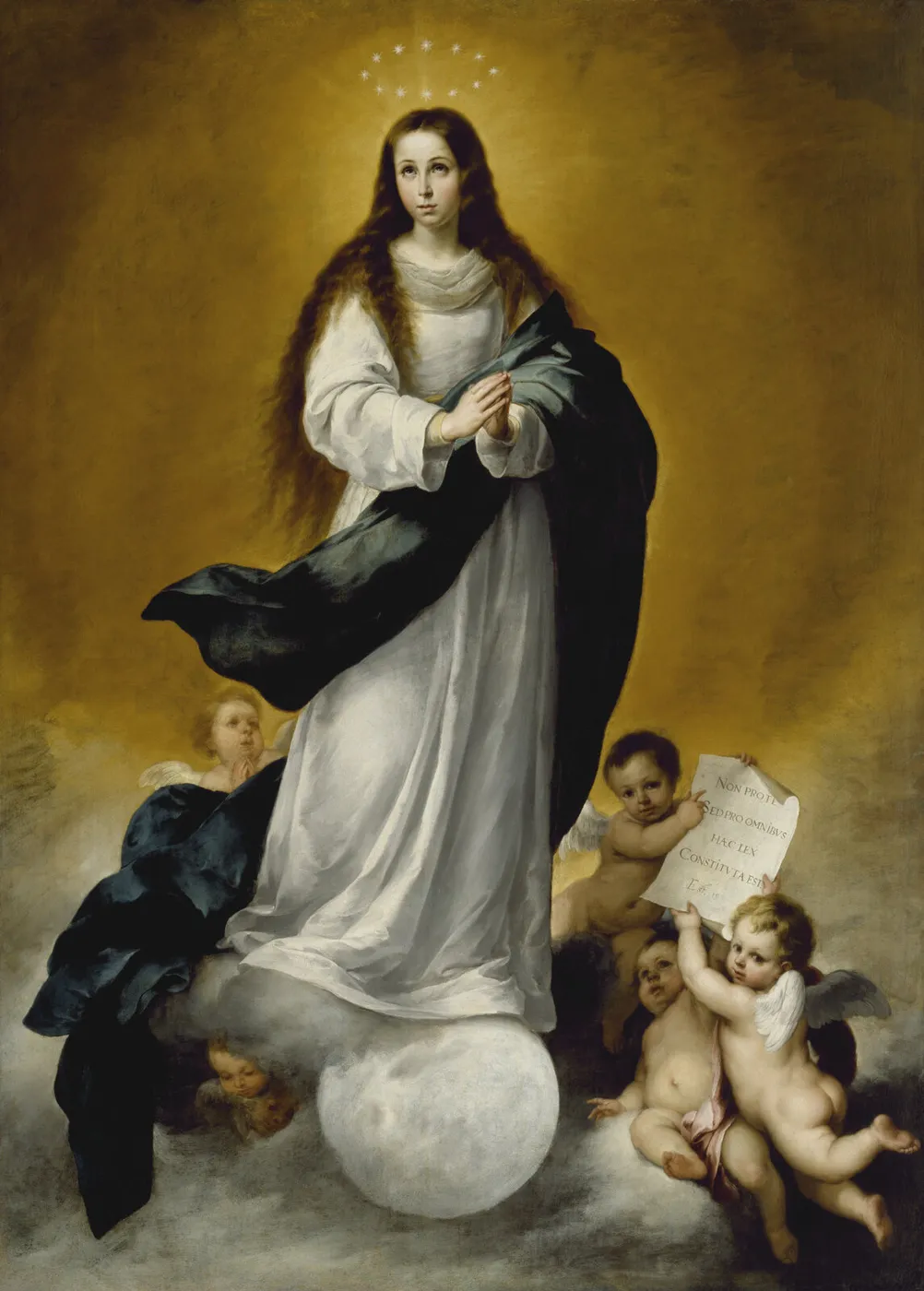 The Virgin of the Immaculate Conception (1670) by Bartolomé Esteban Murillo — original painting reproduced as a hand-painted oil on canvas