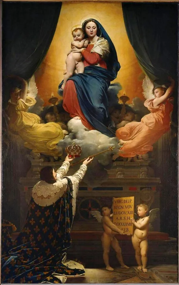 The Vow of Louis XIII (1824) by Jean-Auguste-Dominique Ingres — original painting reproduced as a hand-painted oil on canvas