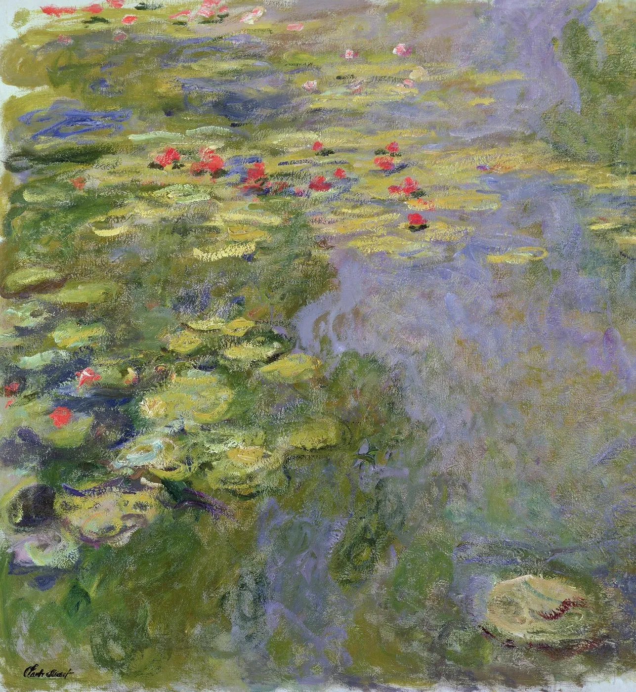 The Water-Lily Pond (1918) by Claude Monet — original painting reproduced as a hand-painted oil on canvas