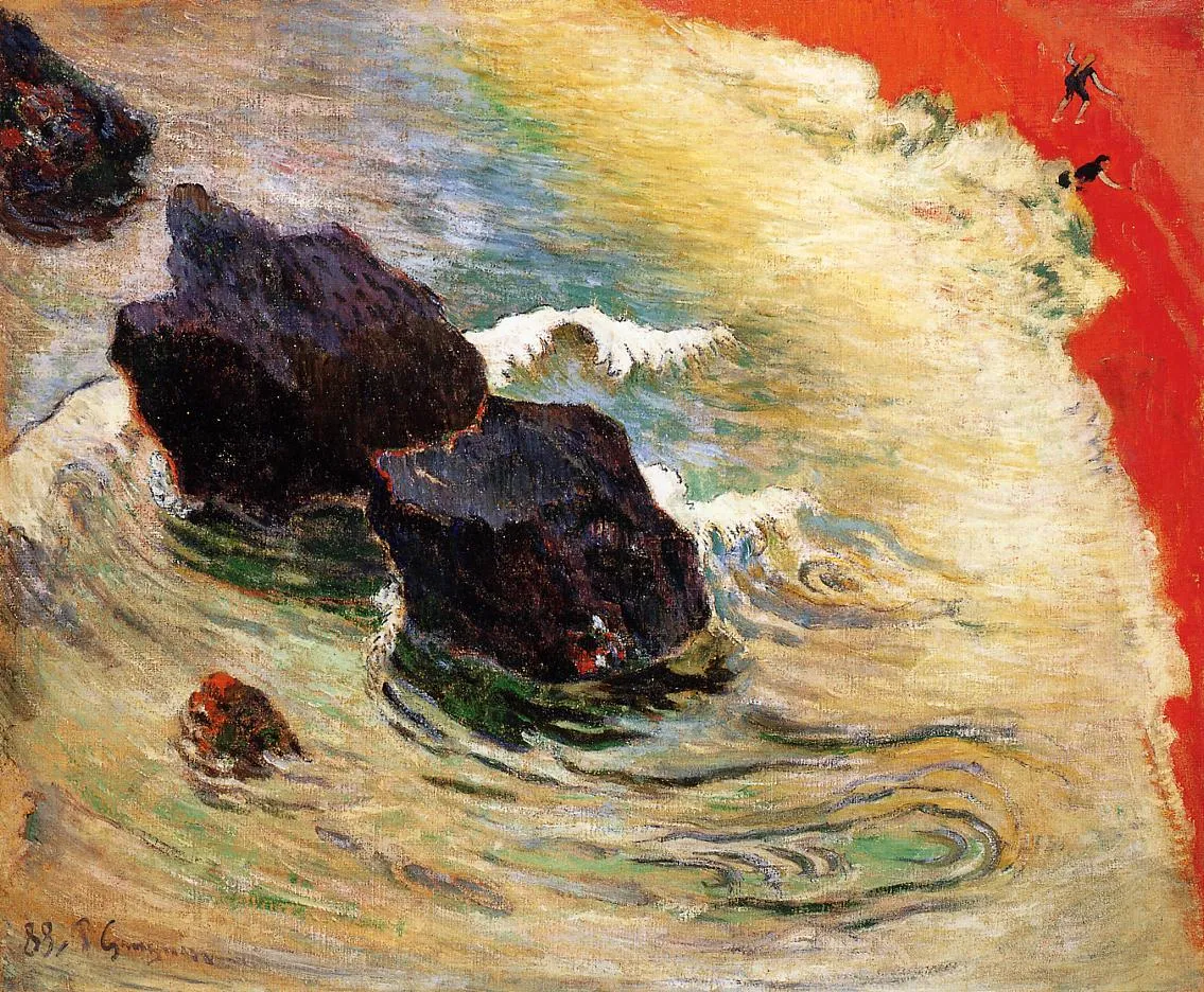 The Wave (1888) by Paul Gauguin — original painting reproduced as a hand-painted oil on canvas