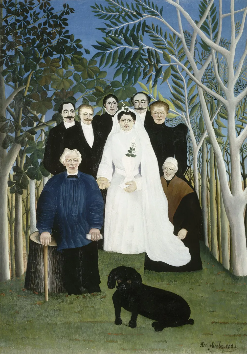 The Wedding Party (1905) by Henri Rousseau — original painting reproduced as a hand-painted oil on canvas