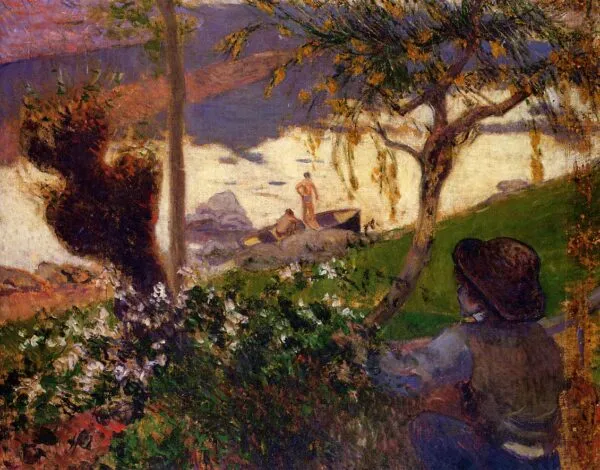 The White River (1888) by Paul Gauguin — original painting reproduced as a hand-painted oil on canvas