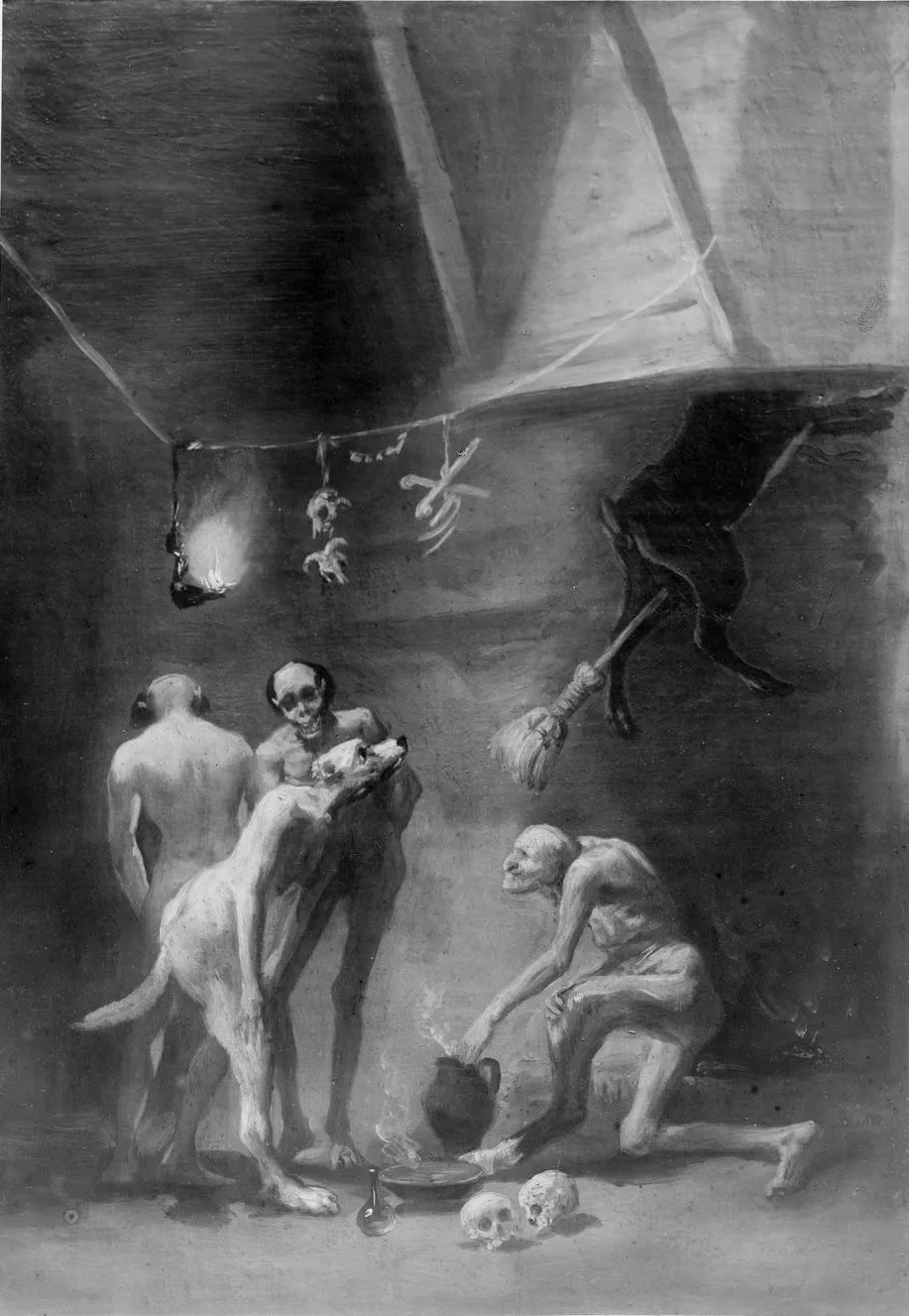 the witches kitchen by Francisco Goya — original painting reproduced as a hand-painted oil on canvas