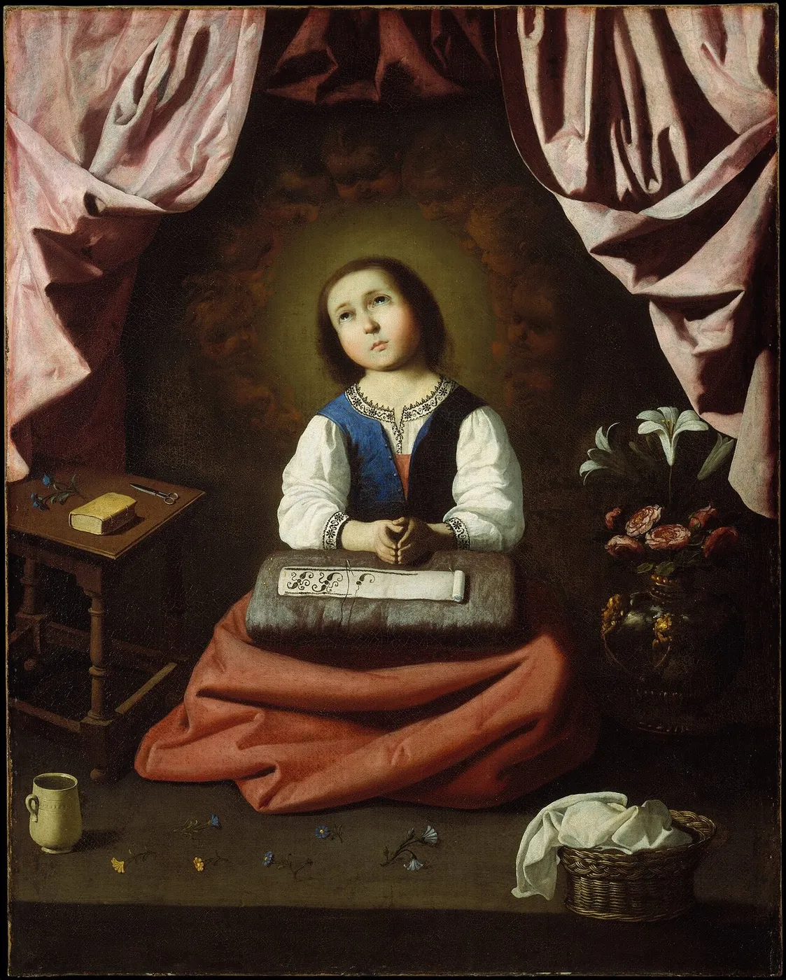 The Young Virgin (1633) by Francisco de Zurbarán — original painting reproduced as a hand-painted oil on canvas