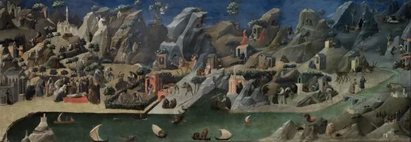 Thebaid (1420) by Fra Angelico — original painting reproduced as a hand-painted oil on canvas
