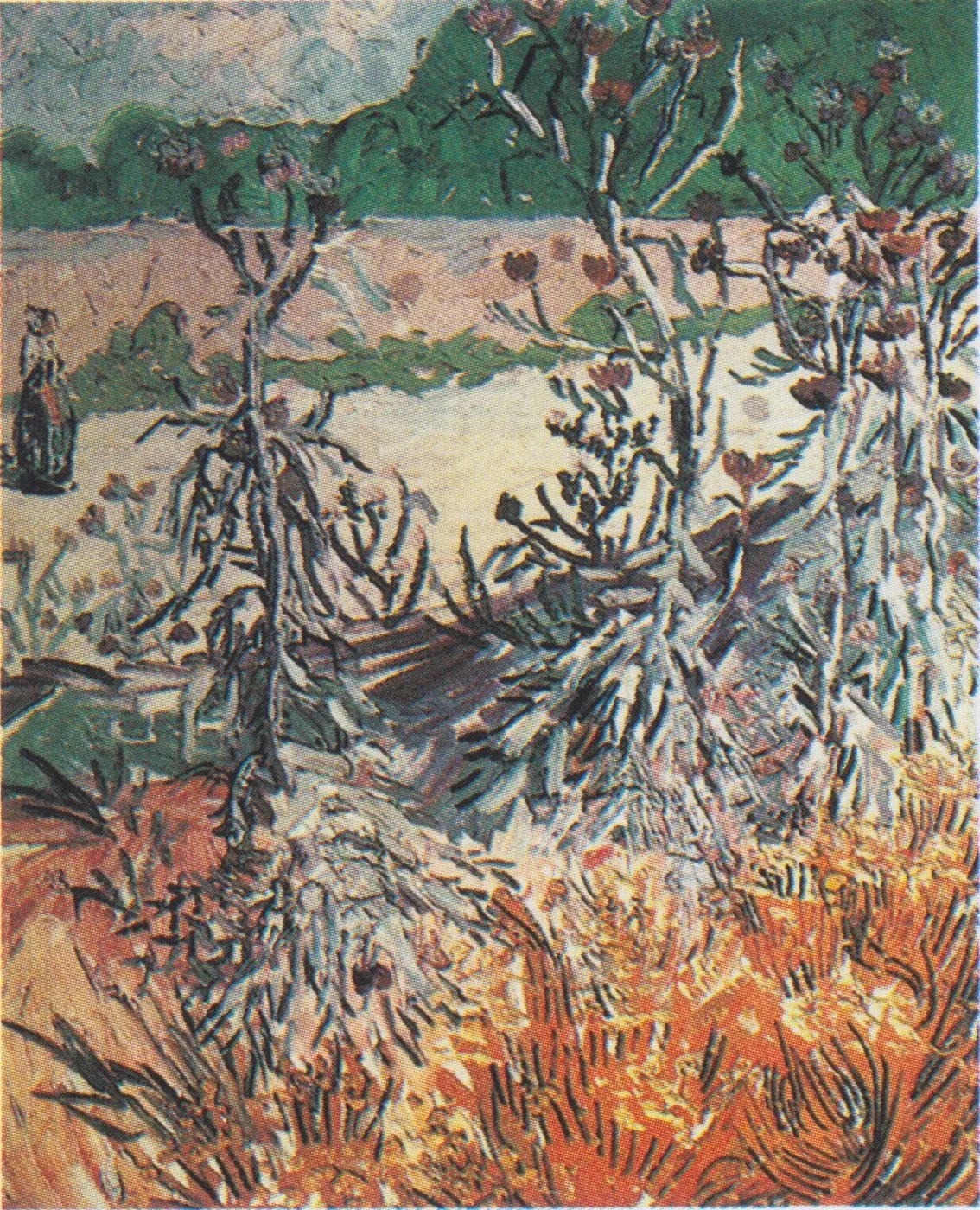 Thistles (1888) by Vincent van Gogh — original painting reproduced as a hand-painted oil on canvas