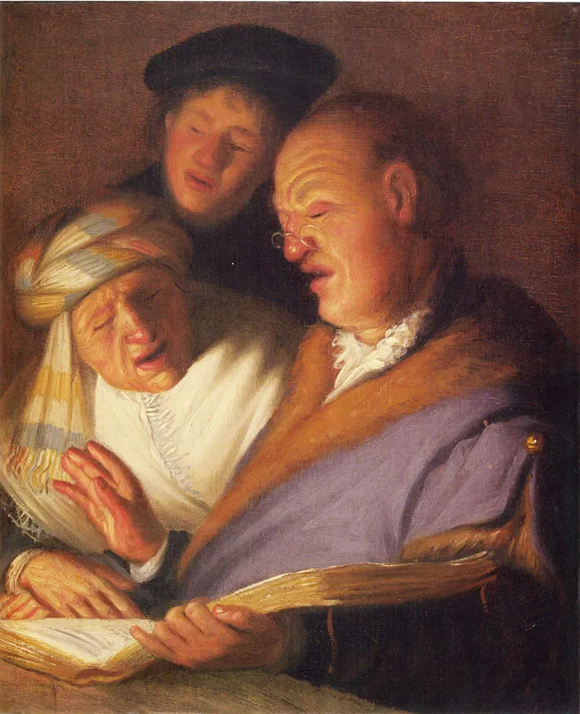 Three Singers (Allegory of Hearing) — Rembrandt