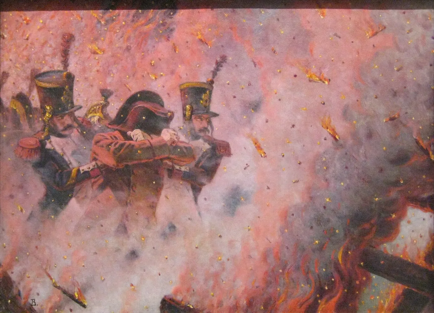 Through the fire by Vasily Vereshchagin — original painting reproduced as a hand-painted oil on canvas