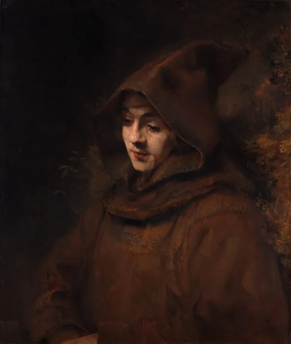 Titus as a Monk (1660) by Rembrandt — original painting reproduced as a hand-painted oil on canvas