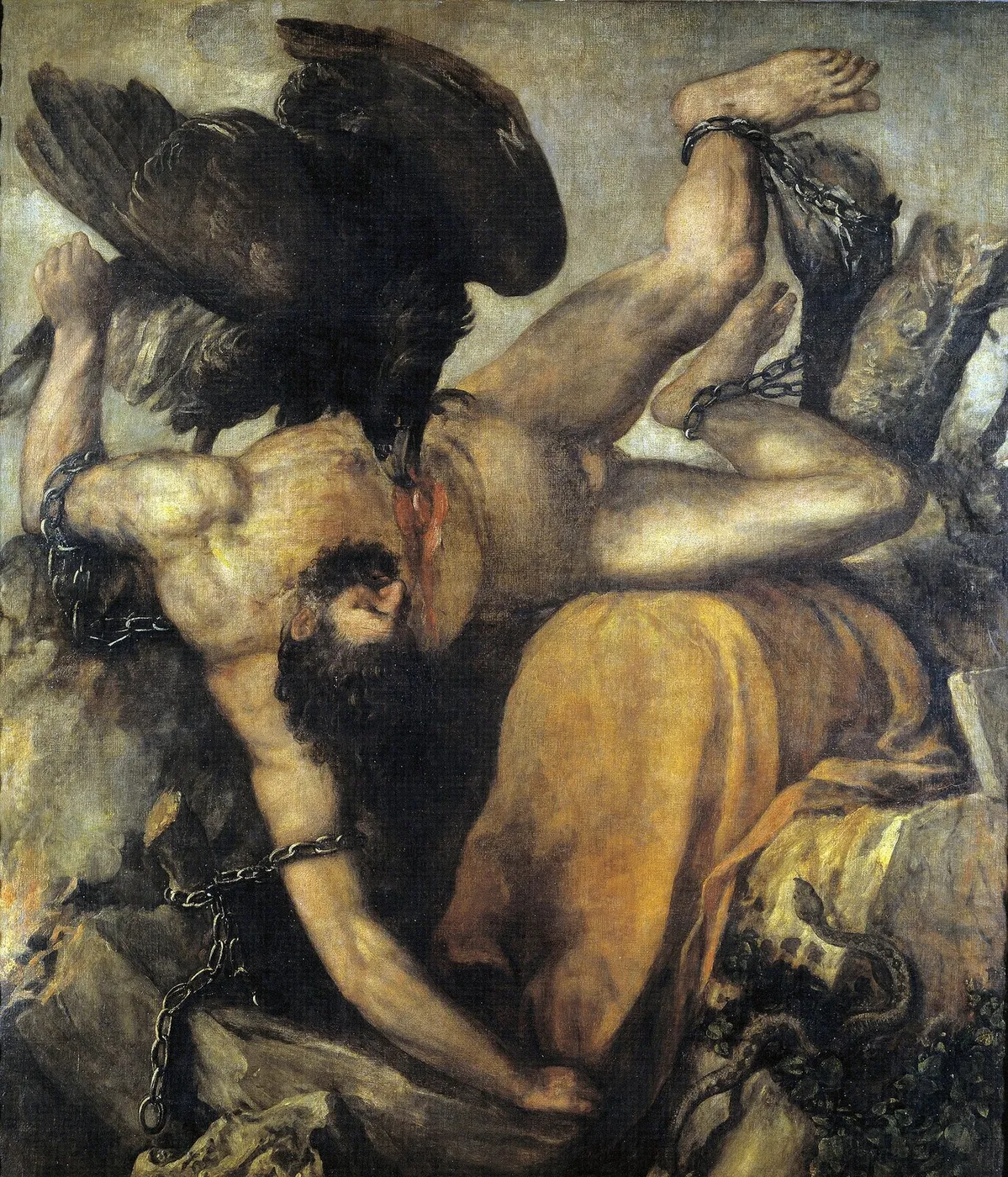 Tityus (1565) by Titian — original painting reproduced as a hand-painted oil on canvas