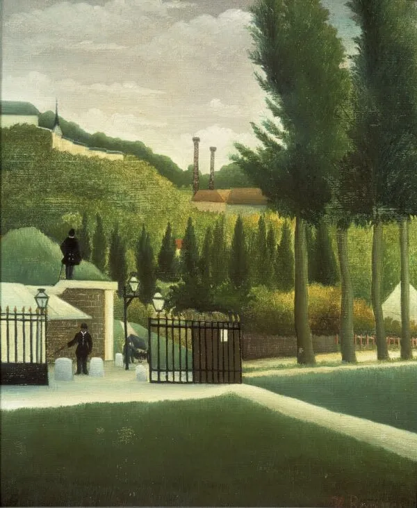 Toll Gate (1890) by Henri Rousseau — original painting reproduced as a hand-painted oil on canvas